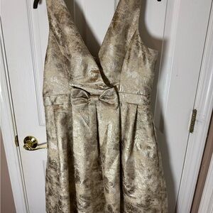 Jessica Simpson golden Metallic Strapless Dress NWOTs size 14 women’s